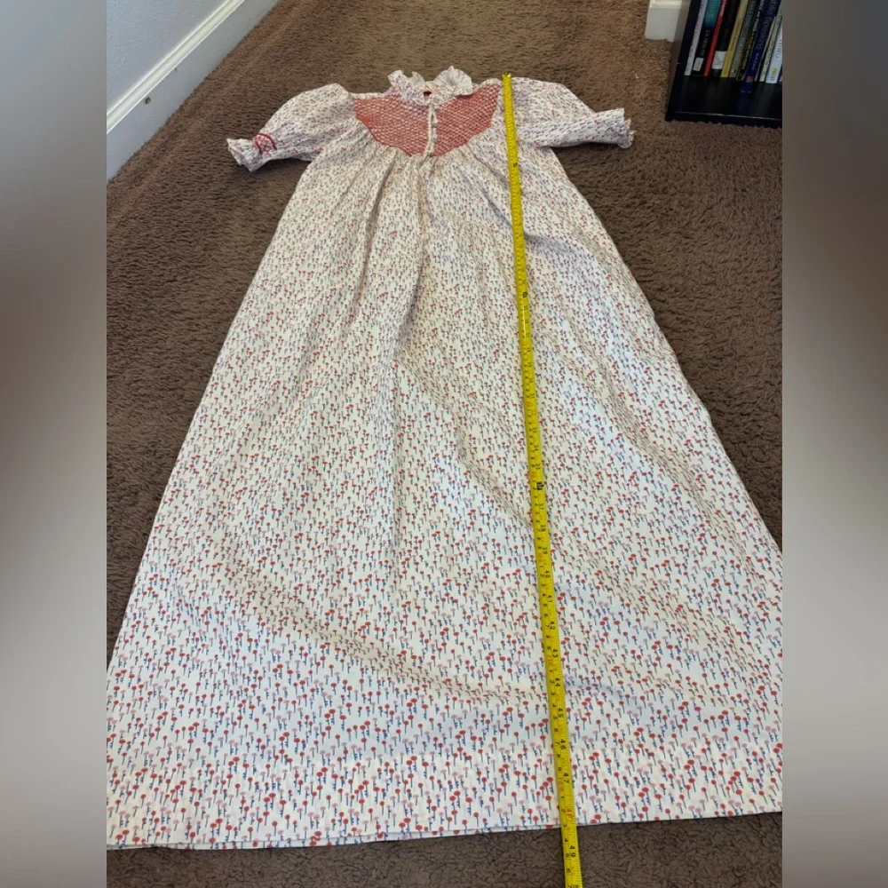 Dondolo Pencil & Paper Co Red White Floral Maxi Dress Peasant Puff Sleeve S $225 - Picture 8 of 10